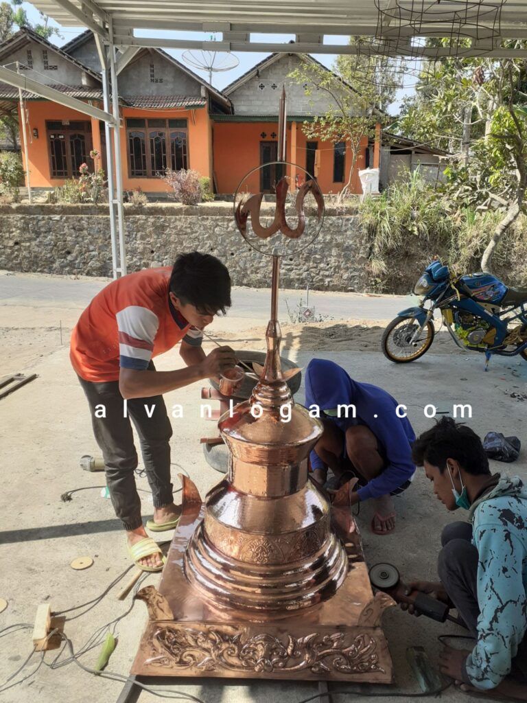 Kubah masjid tembaga kuningan 