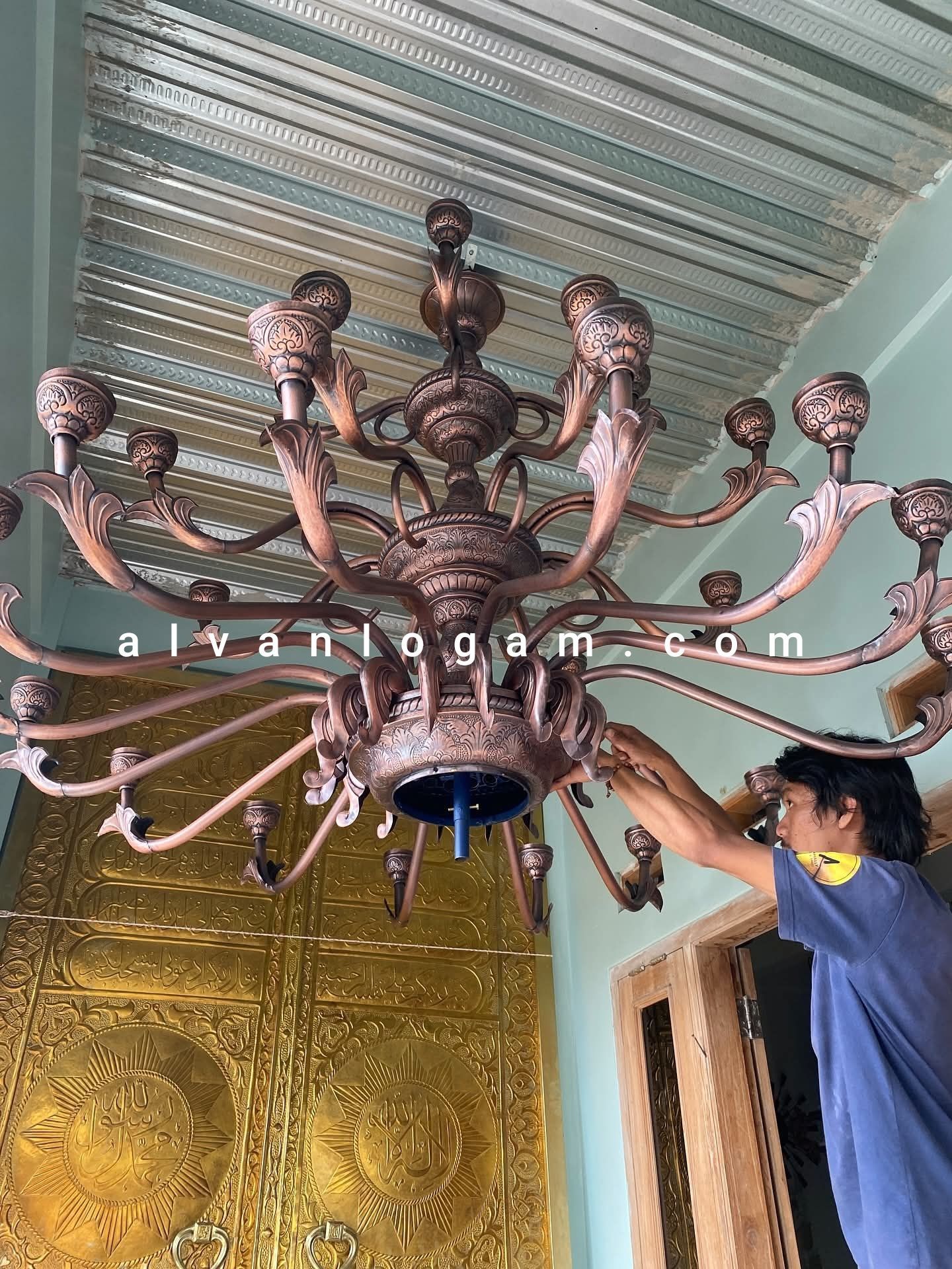 Lampu Robyong Tembaga pencahayaan Estetik - Gambar 7