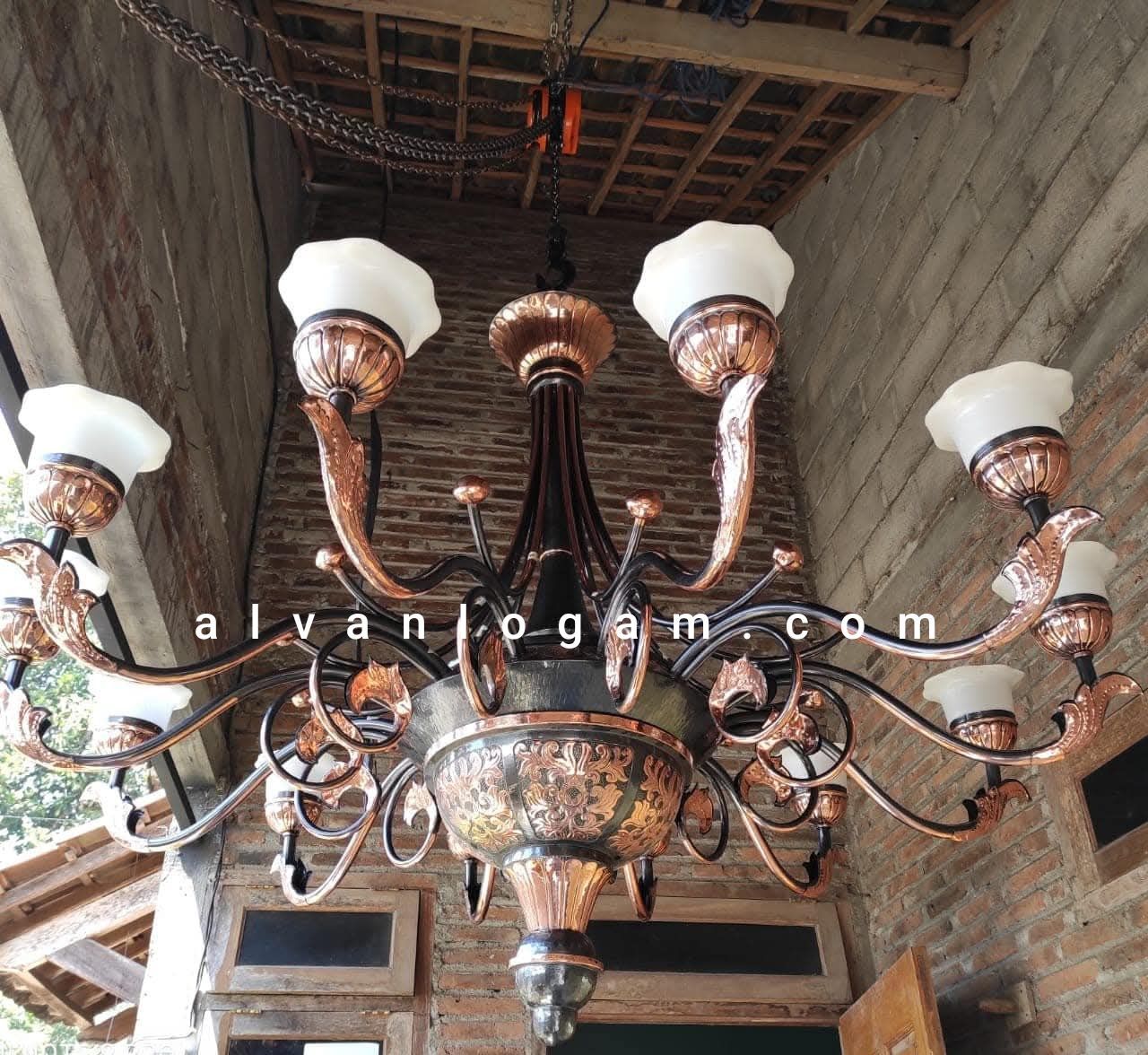 Lampu Robyong Tembaga pencahayaan Estetik - Gambar 2