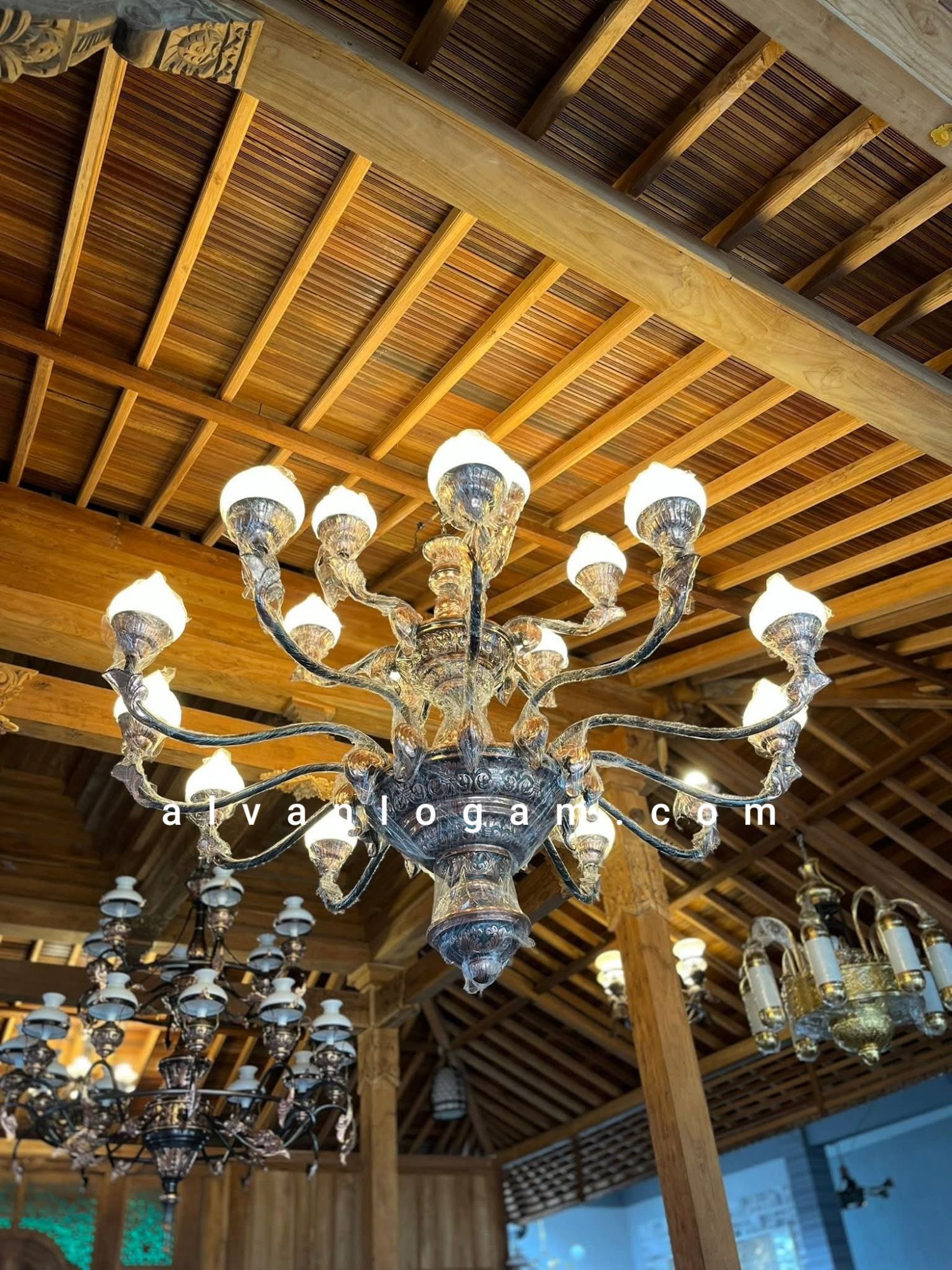 Lampu Robyong Tembaga pencahayaan Estetik - Gambar 5