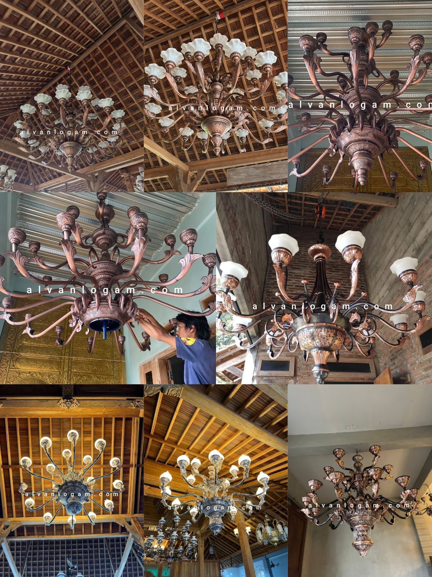 Lampu Robyong Tembaga pencahayaan Estetik - Gambar 8