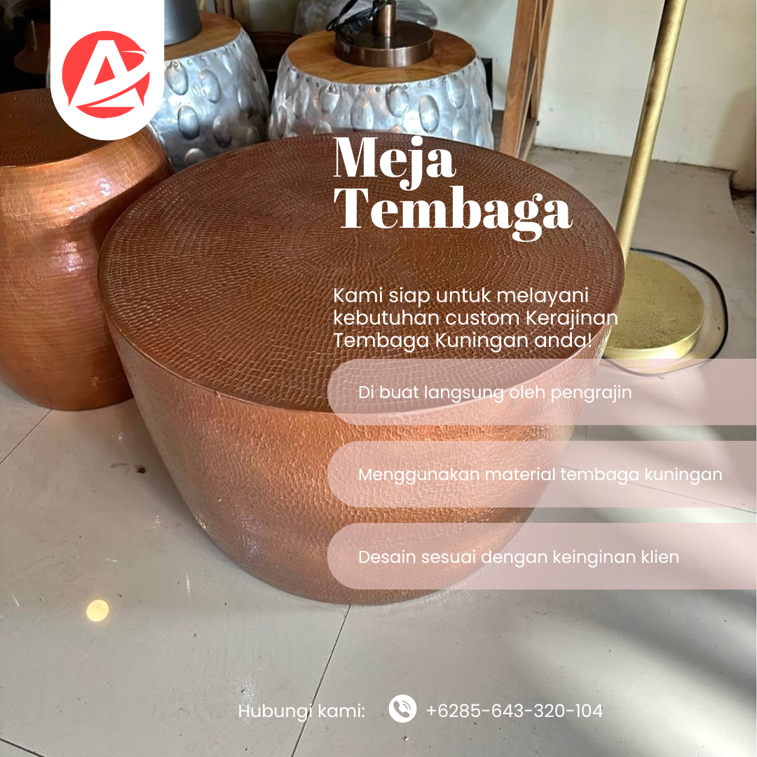 Pengrajin Meja Tembaga Custom - Kerajinan Tembaga Boyolali - Gambar 2