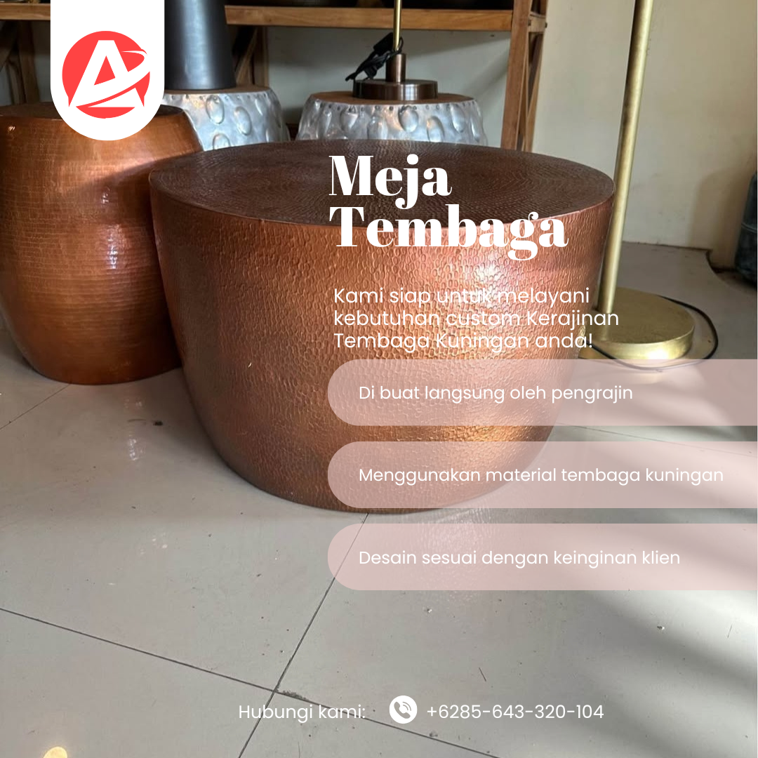 Pengrajin Meja Tembaga Custom - Kerajinan Tembaga Boyolali - Gambar 3