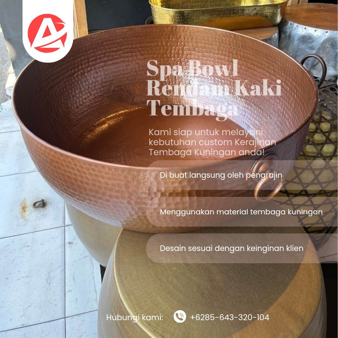 Jual Spa Bowl Rendam Kaki Tembaga 512 - Langsung Pengrajin - Gambar 2