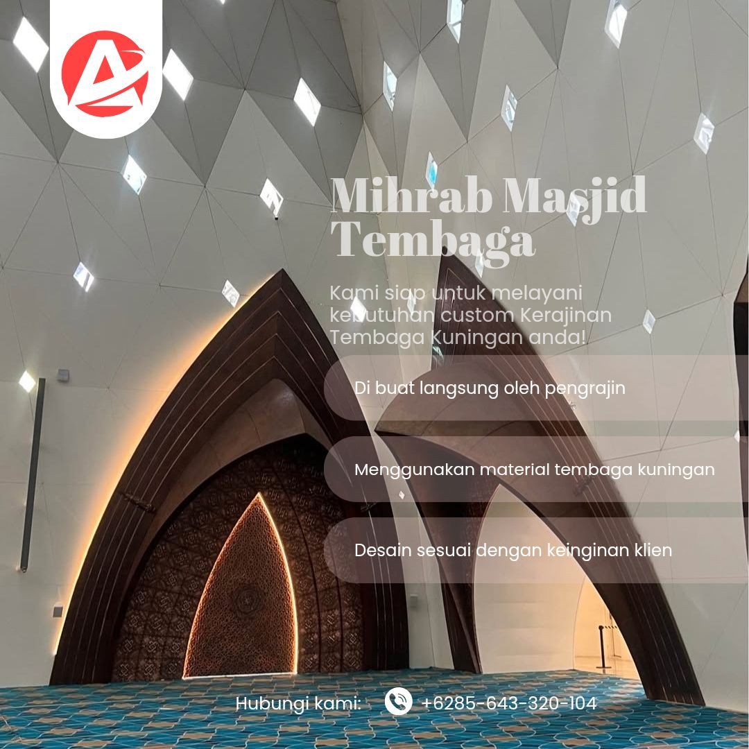 Jual Mihrab Ukir Kaligrafi Tembaga 904 - Ahli Pengrajin Tembaga - Gambar 4