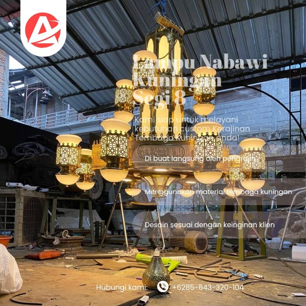 Lampu masjid tembaga kuningan